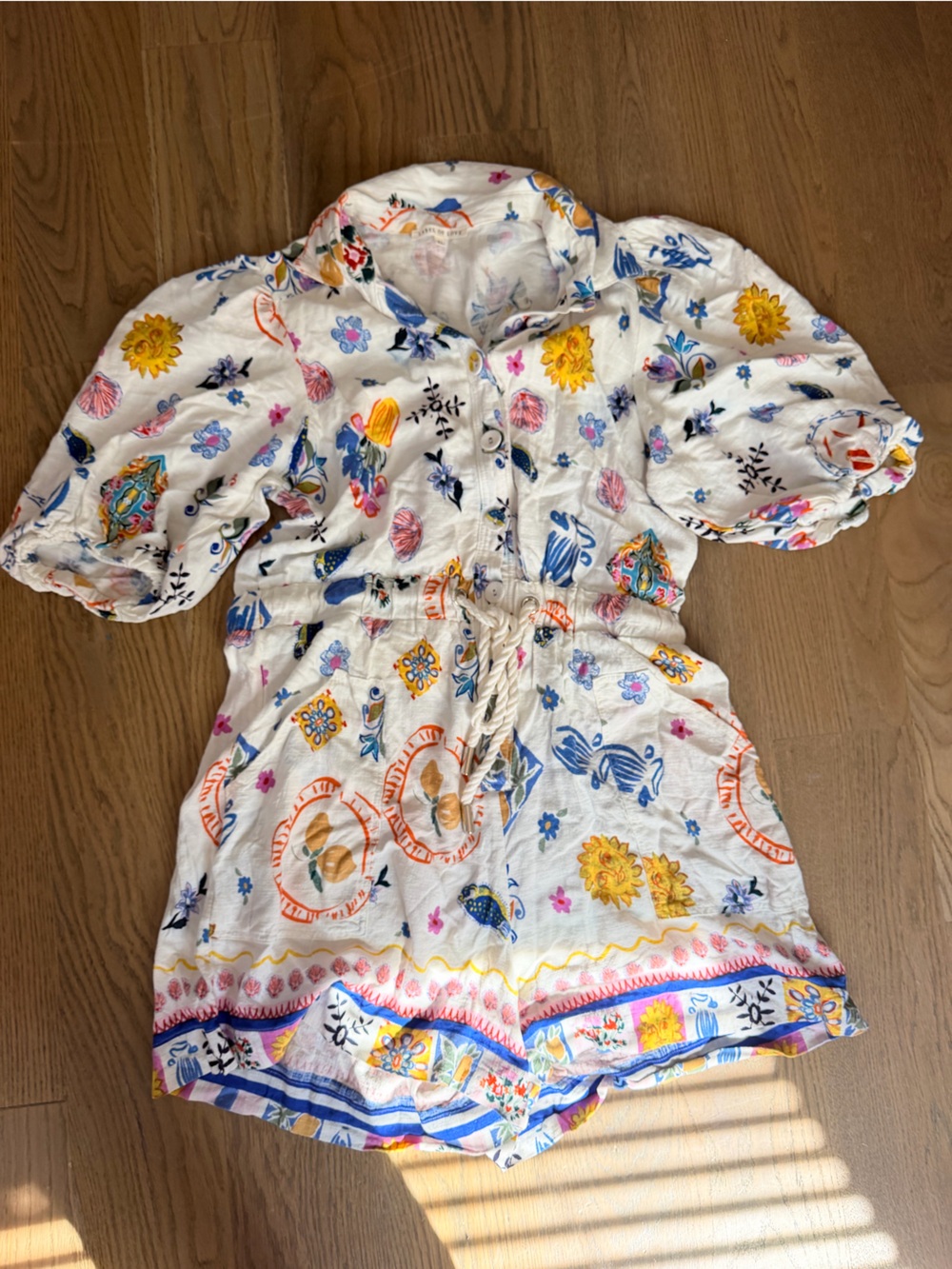Women's White Floral Print Shorts Bodysuit